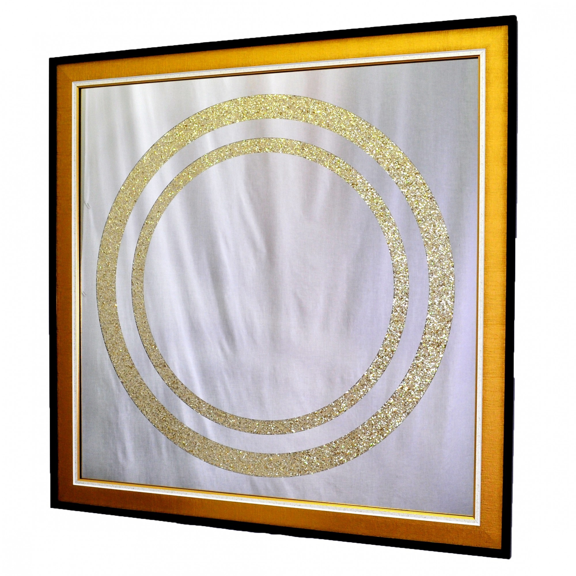 

Картина на зеркале Seaps X10 GLITTER CIRCLE GOLD. Блестяшее зеркало №3309 в золотой багетной раме 104х104 см