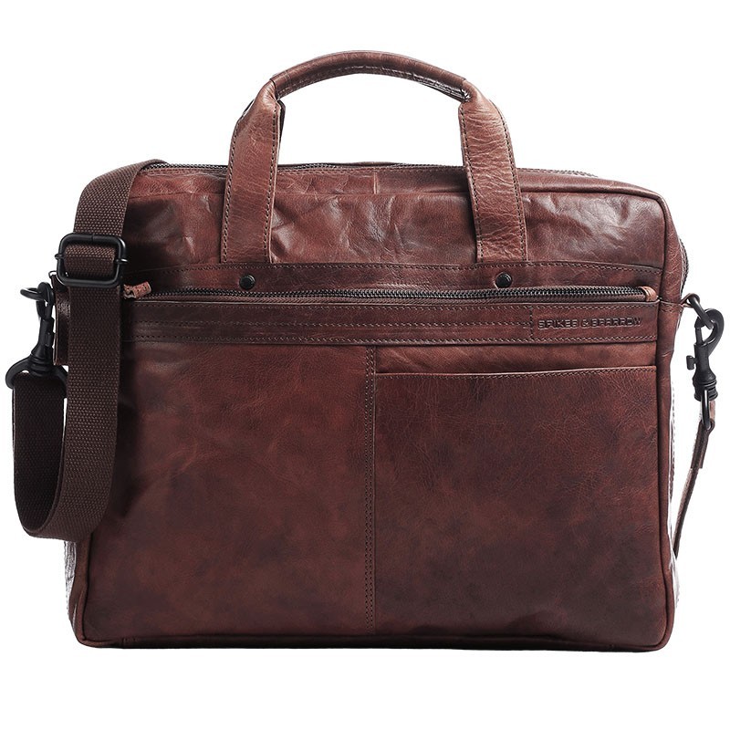 

Сумка-портфель для ноутбука Spikes & Sparrow AUTHENTIC на молнии тёмно-коричневая 36.5х28х9 см