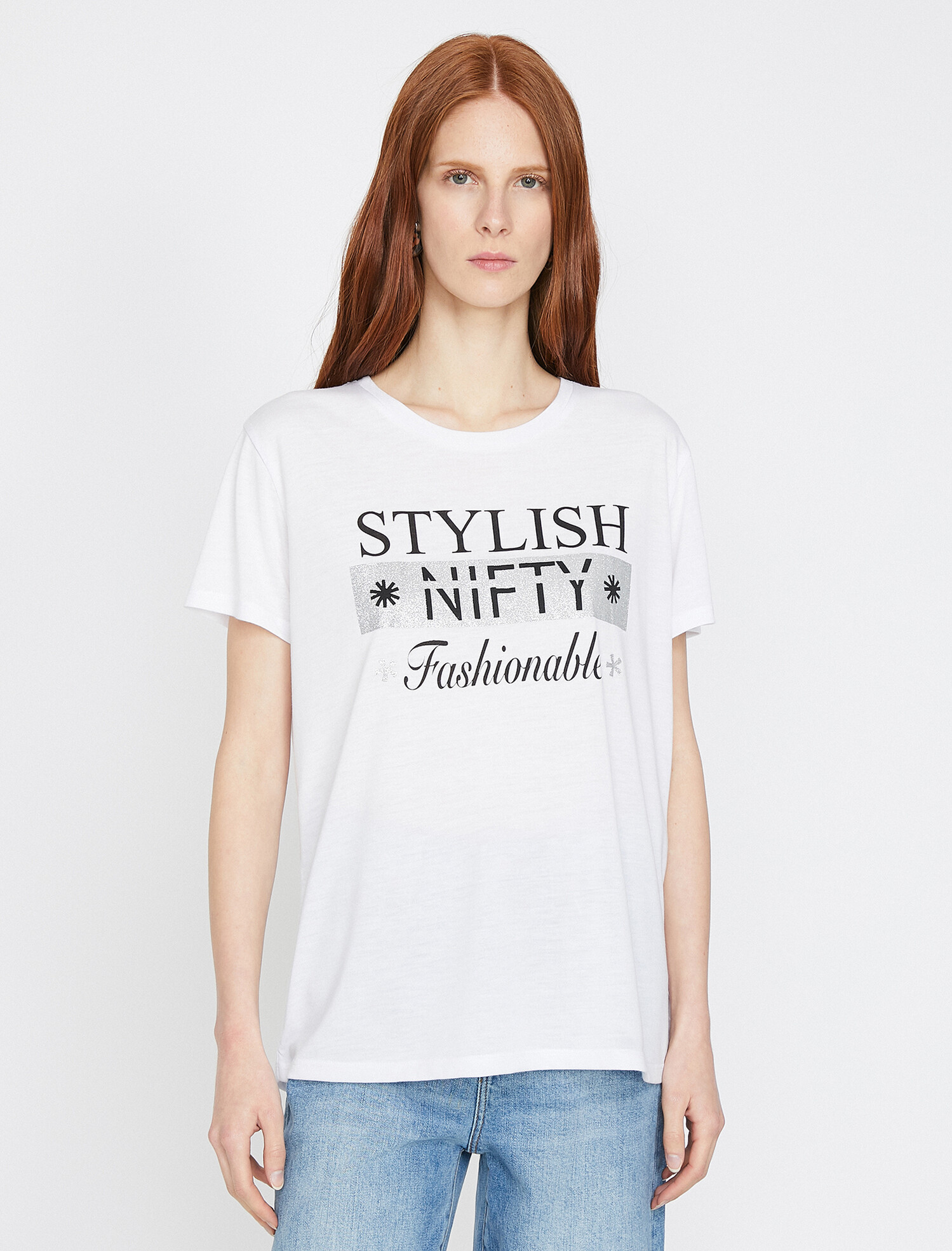 

Футболка Koton 9YAK13915EK-001  Off White, Футболка Koton 9YAK13915EK-001 L Off White