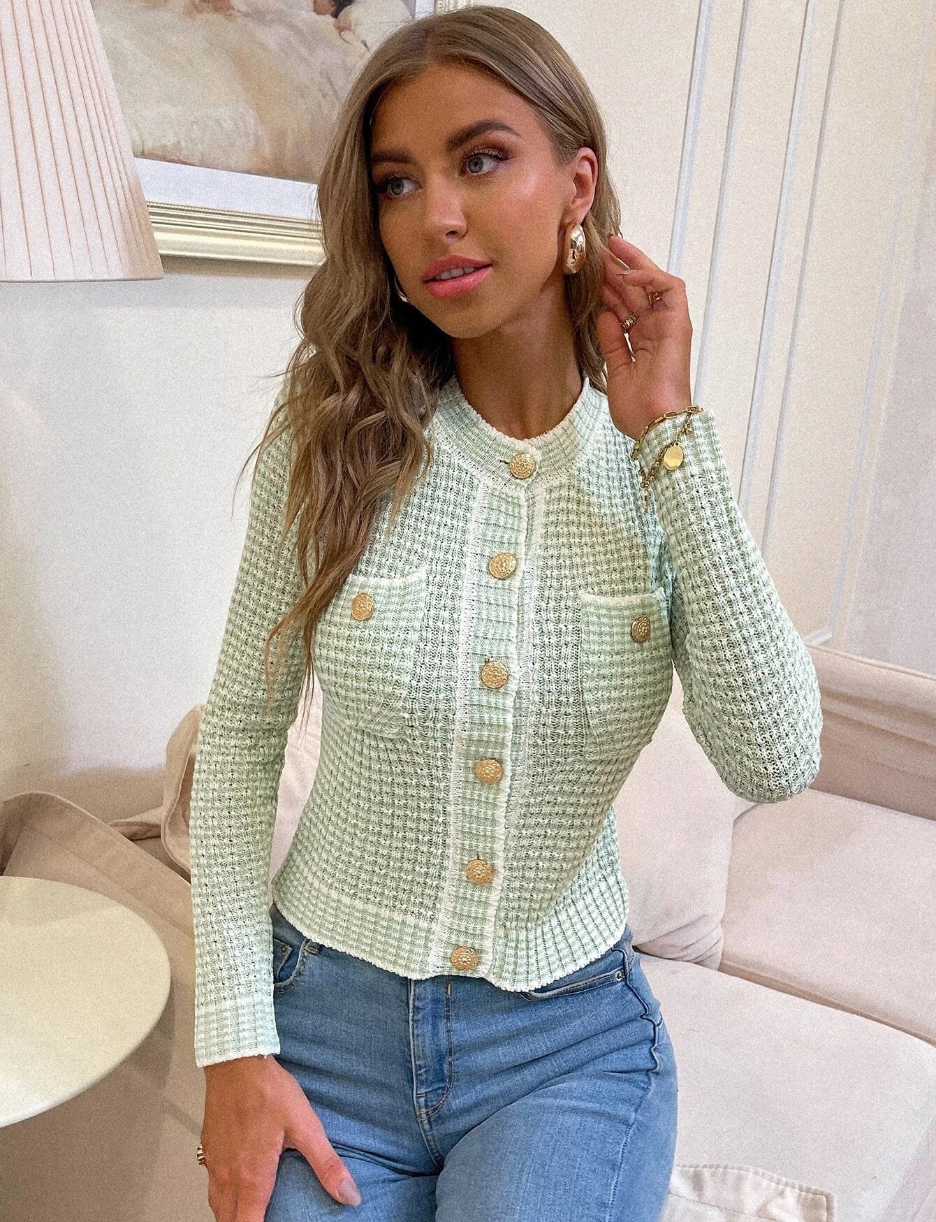 

Кардиган женский с карманами Lawn Berni Fashion (S) Зеленый