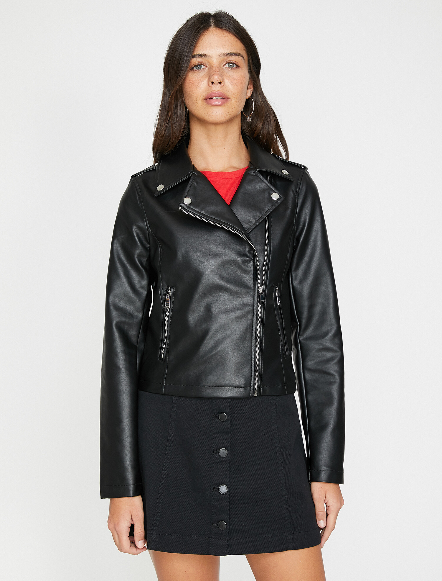 

Куртка из искусственной кожи Koton 9YAL58004OW-999 34 Black