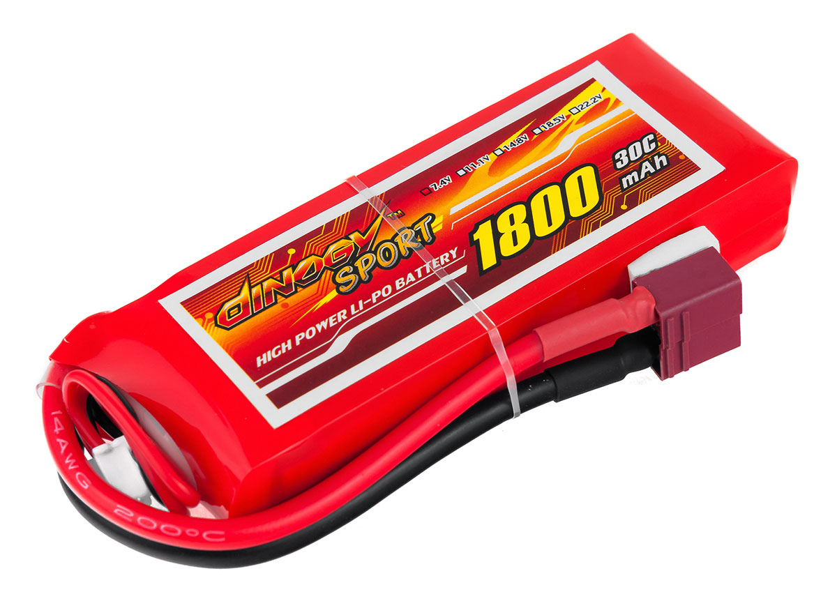 

Аккумулятор Диноджи Dinogy Li-Pol 1800mAh 7.4V 2S 30C 17×35×95мм T-Plug (DLC-2S1800D-T)