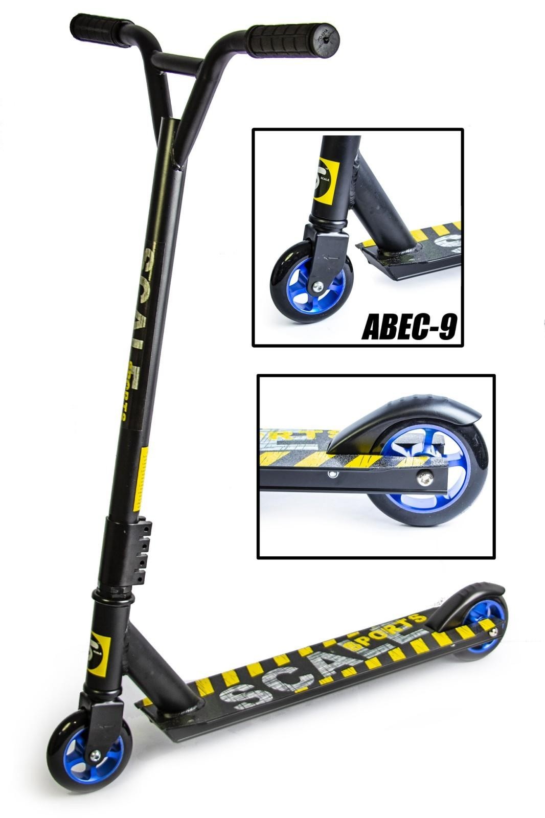 

Трюковый самокат Scale Sports Extrem Abec-9 черный алюминиевый, высота руля 80 см (Extreme черный)