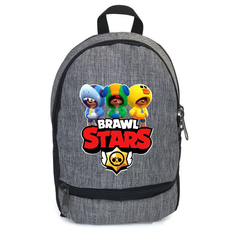 

Рюкзак повседневный городской прогулочный Бравл Старс Три Леона (Brawl Stars -02) серый