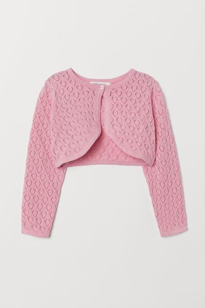 

Болеро из ажурного трикотажа H&M 110/116 (120/60) Бледно-розовый