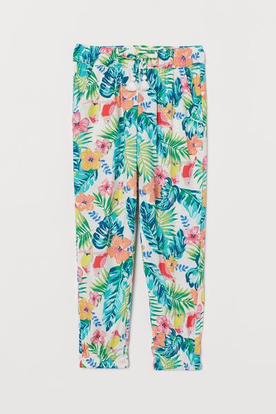 

Брюки без застежек H&M 122 (120/56) Белый/Джунгли
