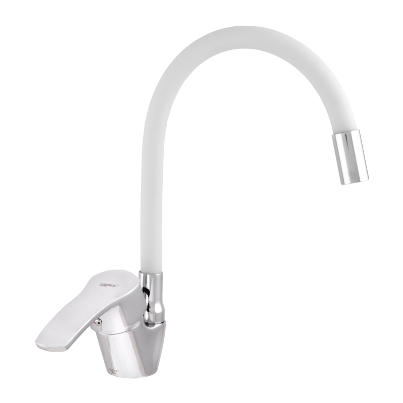 

Смеситель для раковины ZERIX YUB 279 с белым гибким изливом (ZMSH-5556607)