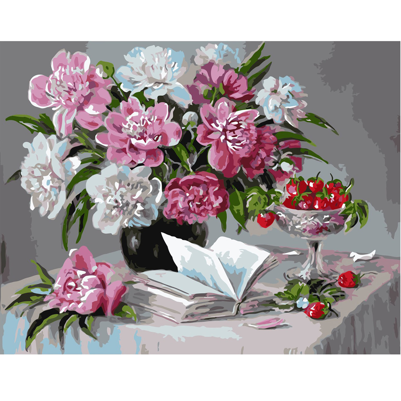 

Картина по номерам Пионы и клубника, 40*50 см, ST