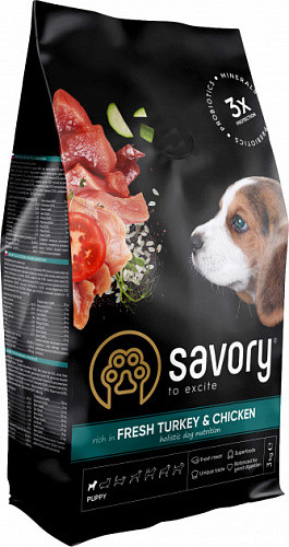 

Savory Puppy rich in Fresh Turkey Chicken для щенков крупных пород в возрасте от 3 месяцев 3 кг, 1111162971