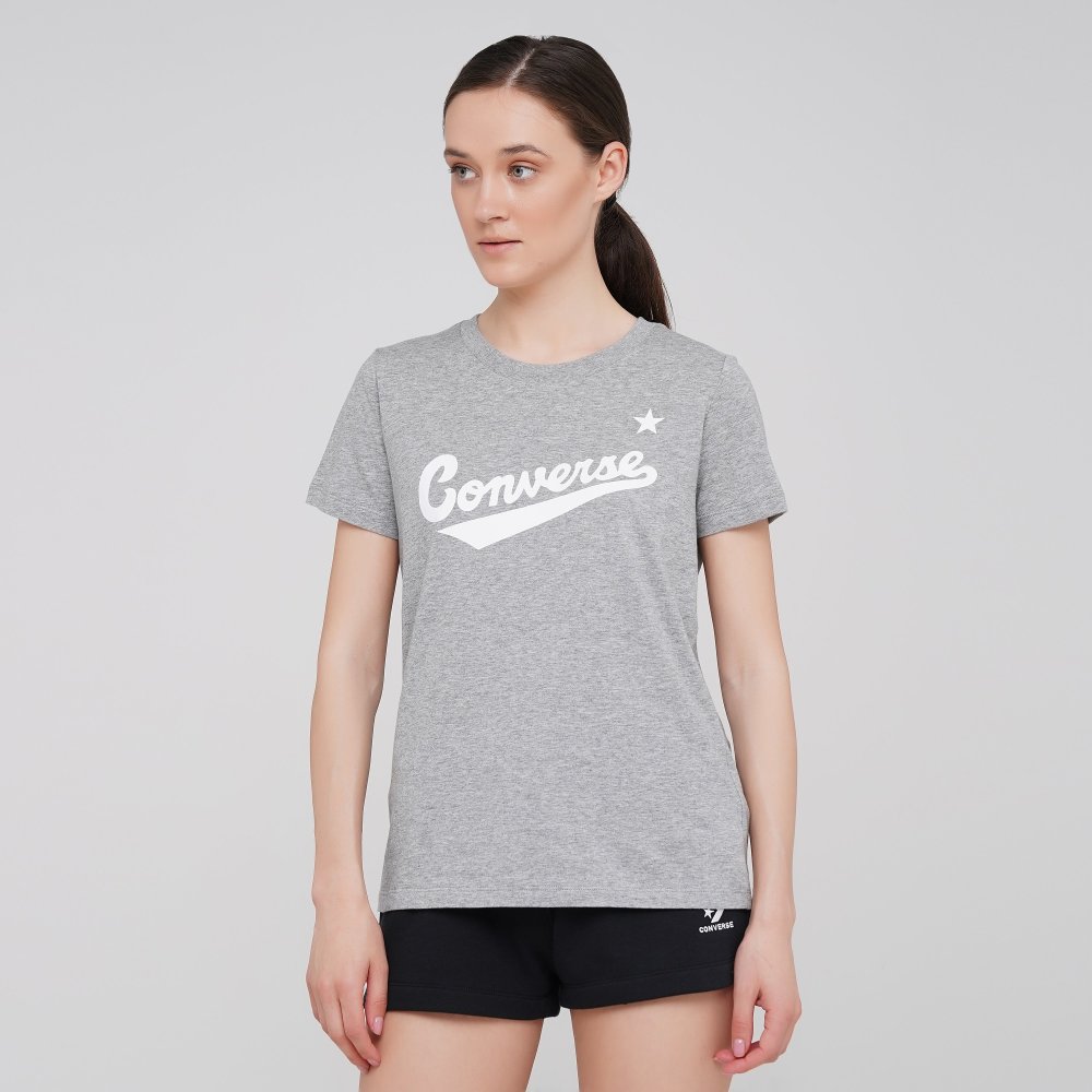 

Женская футболка Converse Nova Center Front Logo Tee Серый 40 (con10018268-035)