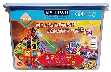 

3D магнитный конструктор, 218 деталей - Магникон (20-821828)