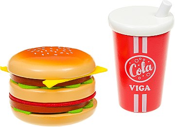 

Игровой набор "Гамбургер и кола" - Viga Toys (20-607690)