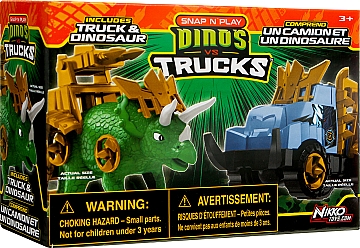 

Игровой набор "Машинка и динозавр Triceratops", green - Road Rippers (20-972360)