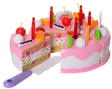 

Игровой набор продуктов "Праздничный торт", розовый - Qunxing Toys (20-985239)