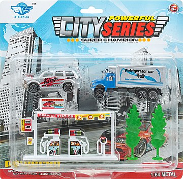 

Игровой набор "Автомобили. Белая заправочная станция" - Feisu (20-474077)