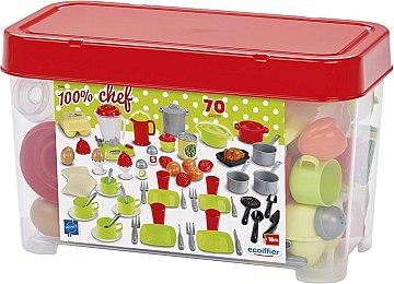 

Игровой набор посуды 100% Chef "Шеф-повар", 70 предметов - Ecoiffier (20-747732)