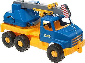 

Игрушечный автомобиль "City Truck", 39396, кран, синий - Wader (20-521135)
