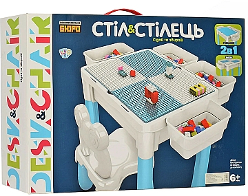 

Конструктор-стол и стульчик, 64х43,5х43см - Limo Toy (20-973427)