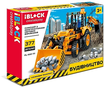 

Игрушка-конструктор "Стройка. Строительная техника", 377 деталей - Iblock (20-980421)