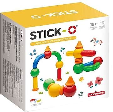 

Магнитный конструктор "Базовый набор", 10 деталей - Stick-O (20-921279)