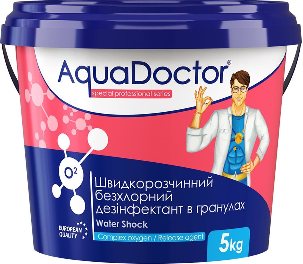 

Бесхлорная дезинфекция Aquadoctor O2 5 кг (активный кислород)