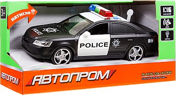 

Автомодель "Полиция" со световыми и звуковыми эффектами, черная, 1:16 - Автопром (20-673742)