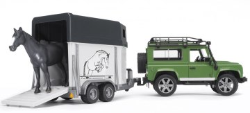 

Джип Bruder Land Rover Defender, М1:16, с прицепом и фигуркой лошади - Bruder (20-478879)