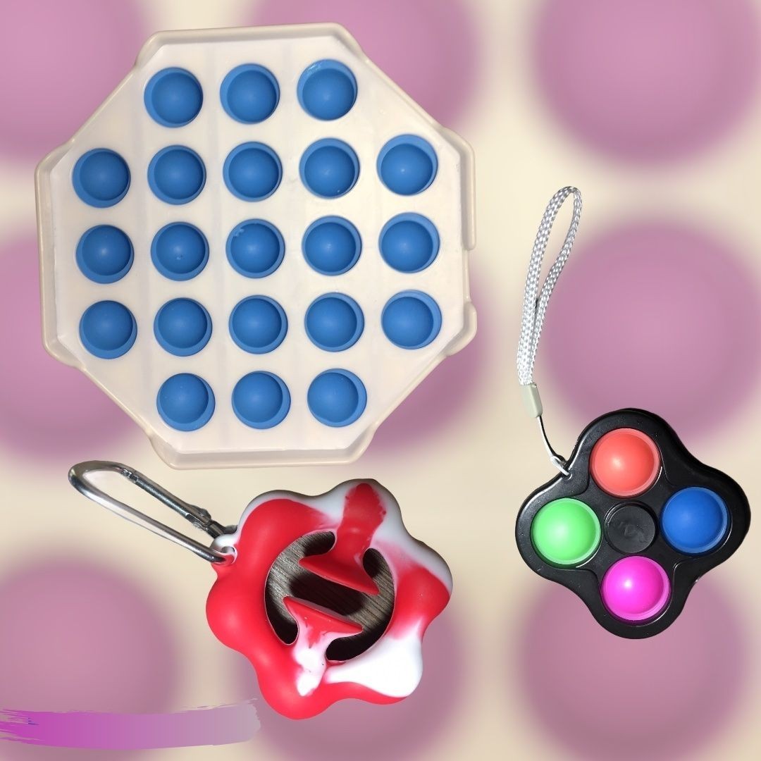 

Игрушки Антистресс Бабл Dubble toy Восьмиугольник + Снапперс Snapperz + Simple Dimple симпл димпл Спинер Черный