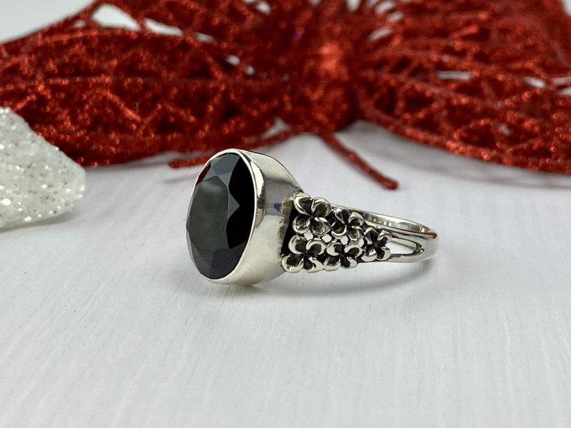 

Серебряное кольцо с Черным Ониксом Натуральный Sky Jewelry 001874