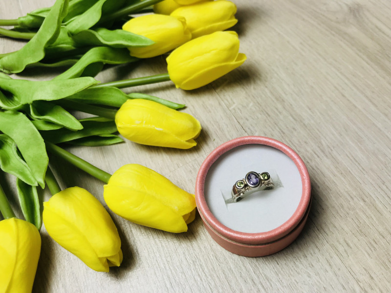 

Серебряное кольцо с камнем сиреневый Турмалин Sky Jewelry 000471