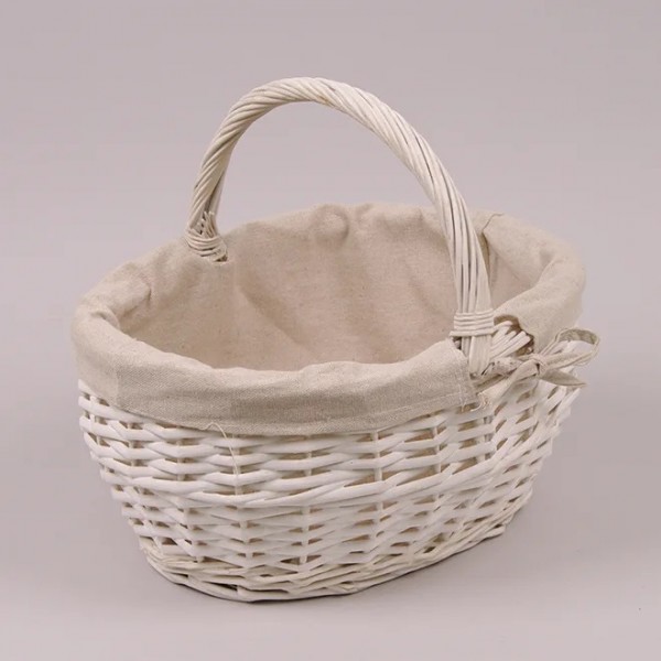 

Корзина с тканью Flora белая 5230