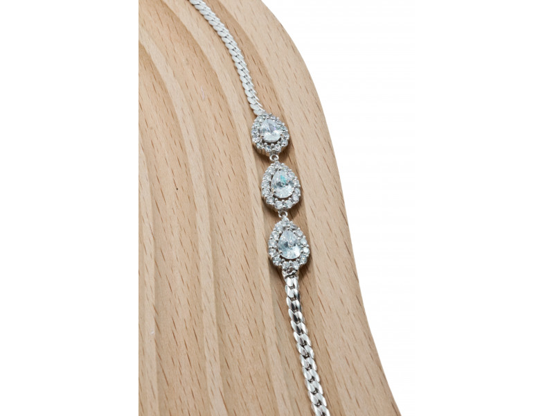 

Серебряный браслет с фианитами Блеск капли Sky Jewelry 003144