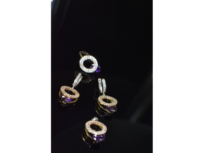 

Серебряный комплект с Фиолетовым камнем Алпанит Sky Jewelry 000793