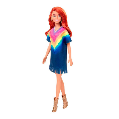 

Кукла Barbie Fashionistas в синем платье тай-дай с бахромой (FBR37/GHW55) (10-560581)