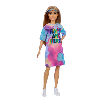 

Кукла Barbie Fashionistas шатенка в розово-голубом платье (GRB51) (10-561754)