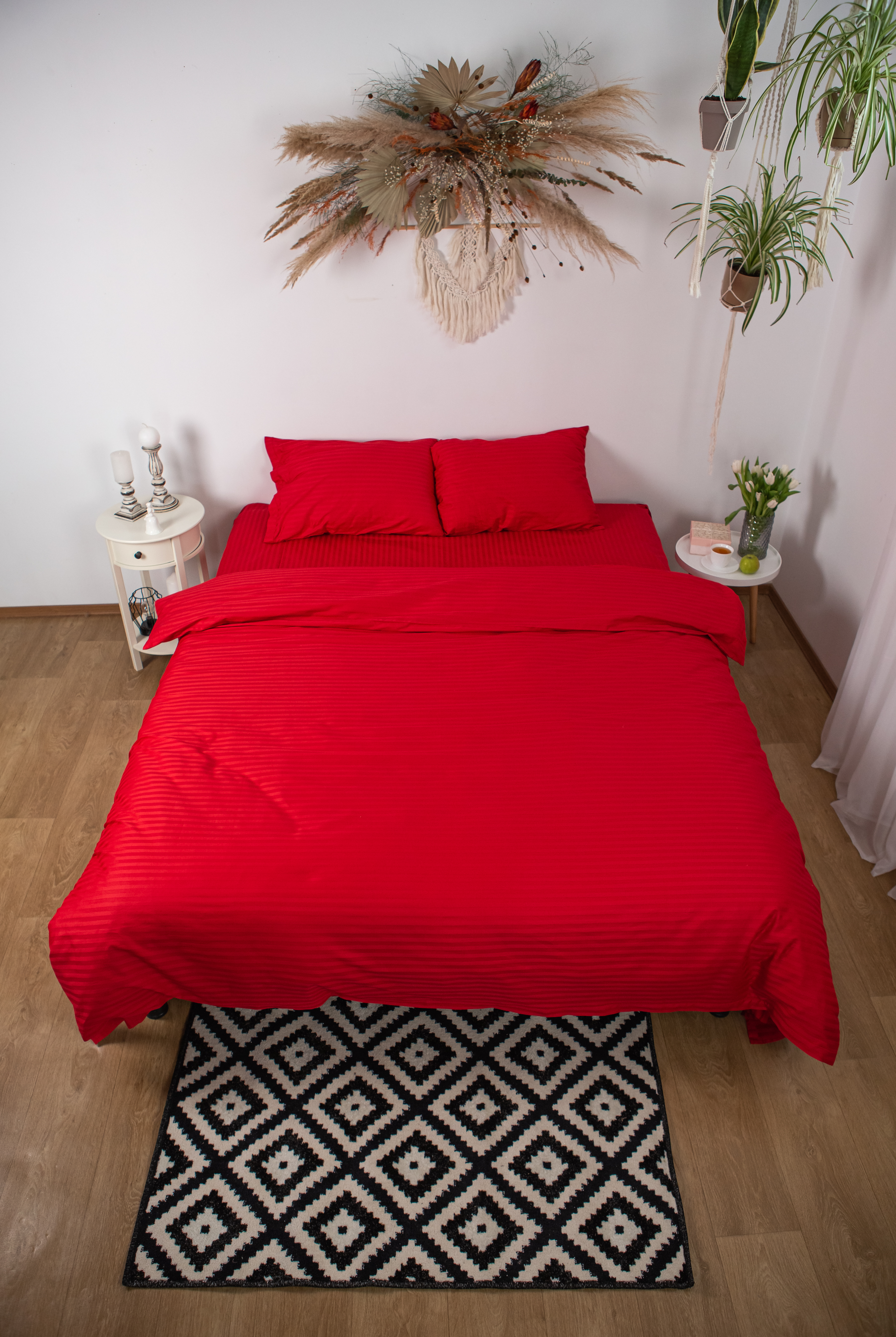 

Комплект постільної білизни SV.HOME Сатин-Страйп Red Полуторний (0027)