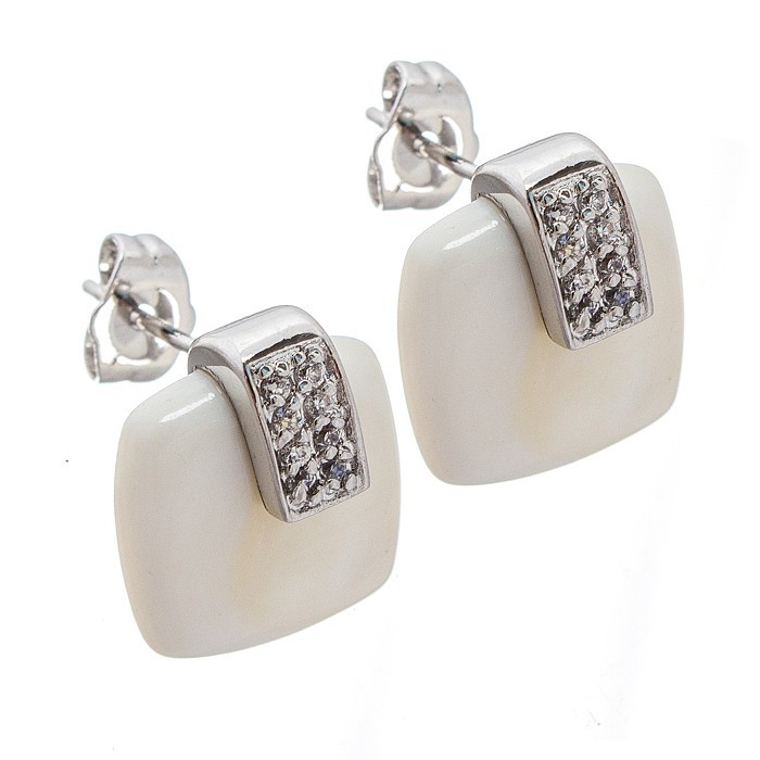

Серьги Blue Dolphin 15х12 мм Белые (Е70359)