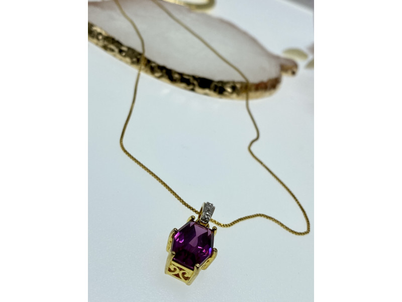 

Серебряная цепочка с кулоном в позолоте камень шпинель Натуральный Sky Jewelry 003101
