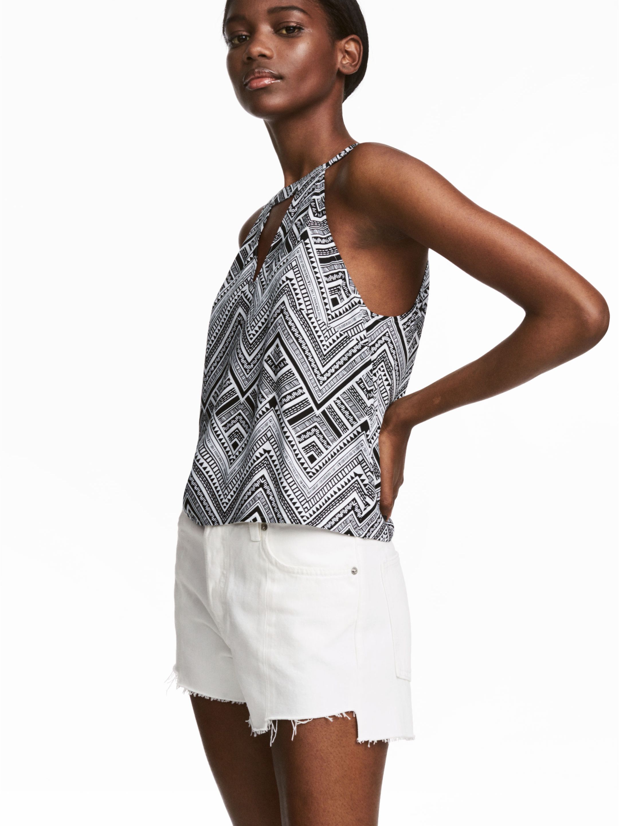 

Топ H&M 5284836-AAJI 34 Черный с белым