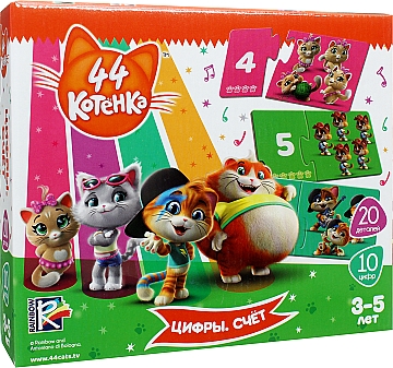

Игра развивающая "44 Кота. Цифры. Счет" (рус.) - Vladi Toys (20-818646)