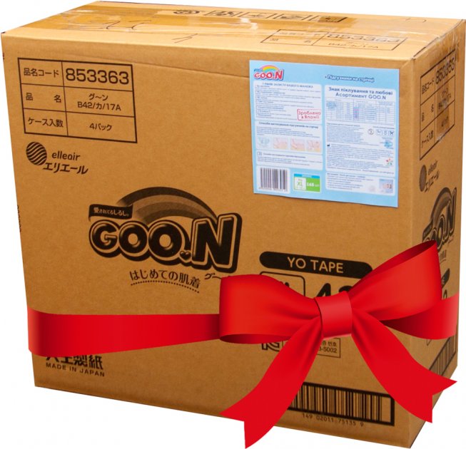 

Подгузники GOO.N для детей 12-20 кг (размер Big (XL), на липучках, унисекс, 168 шт) 853077-4
