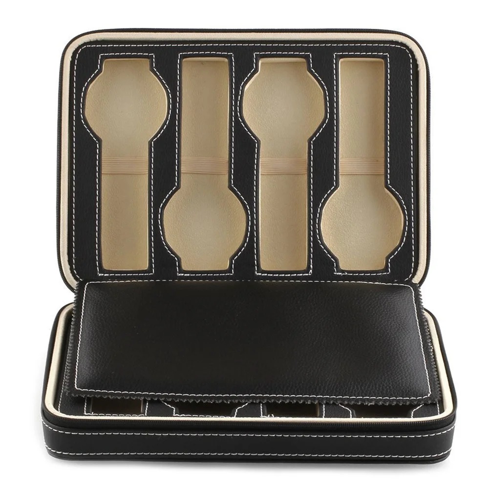 

Шкатулка органайзер для хранения часов черная