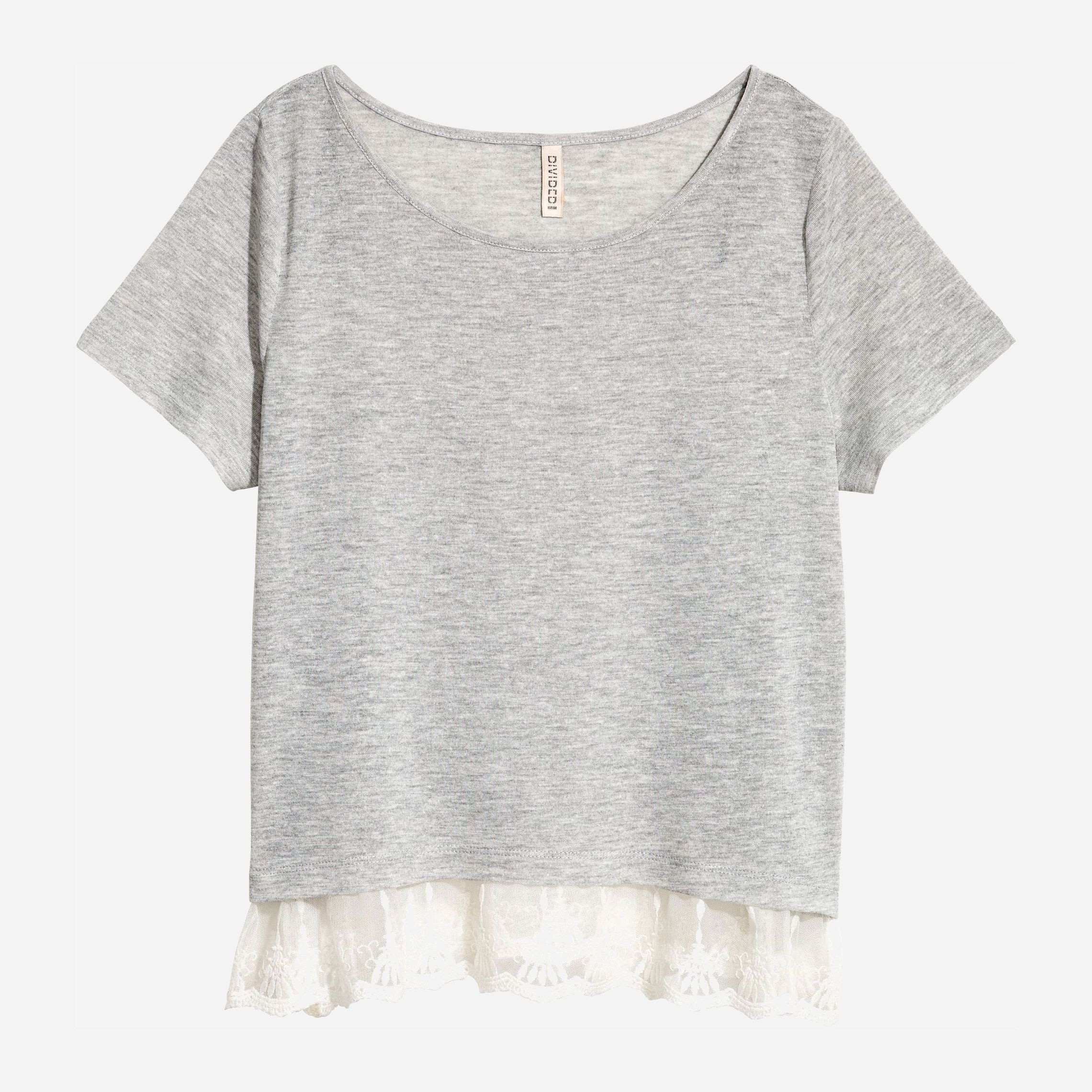 

Футболка H&M 4461476-ACEF XS Светло-серая с белым
