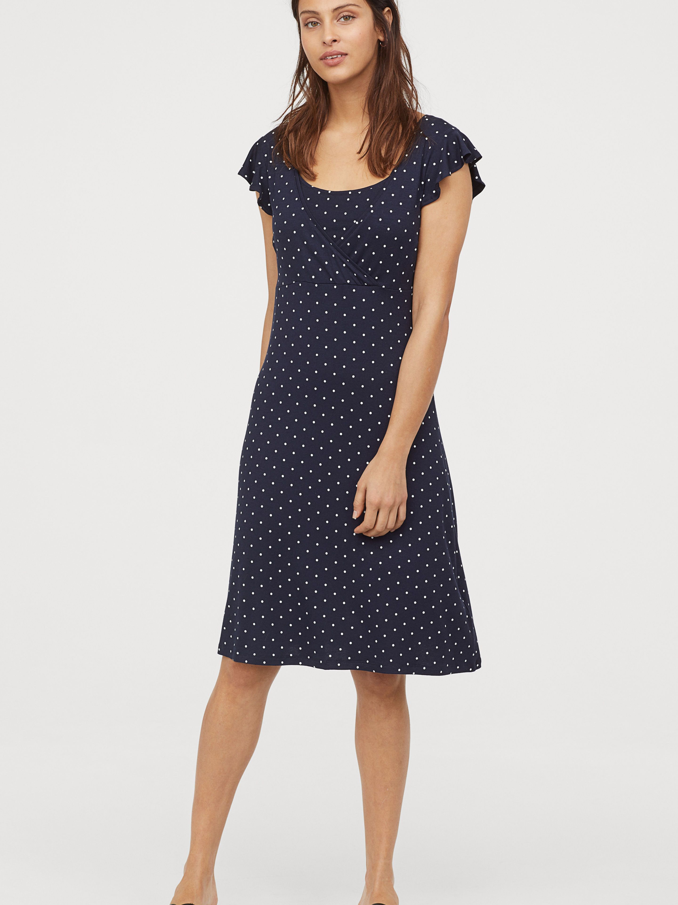 

Платье H&M 6426747-AAOD XL Темно-синее с белым