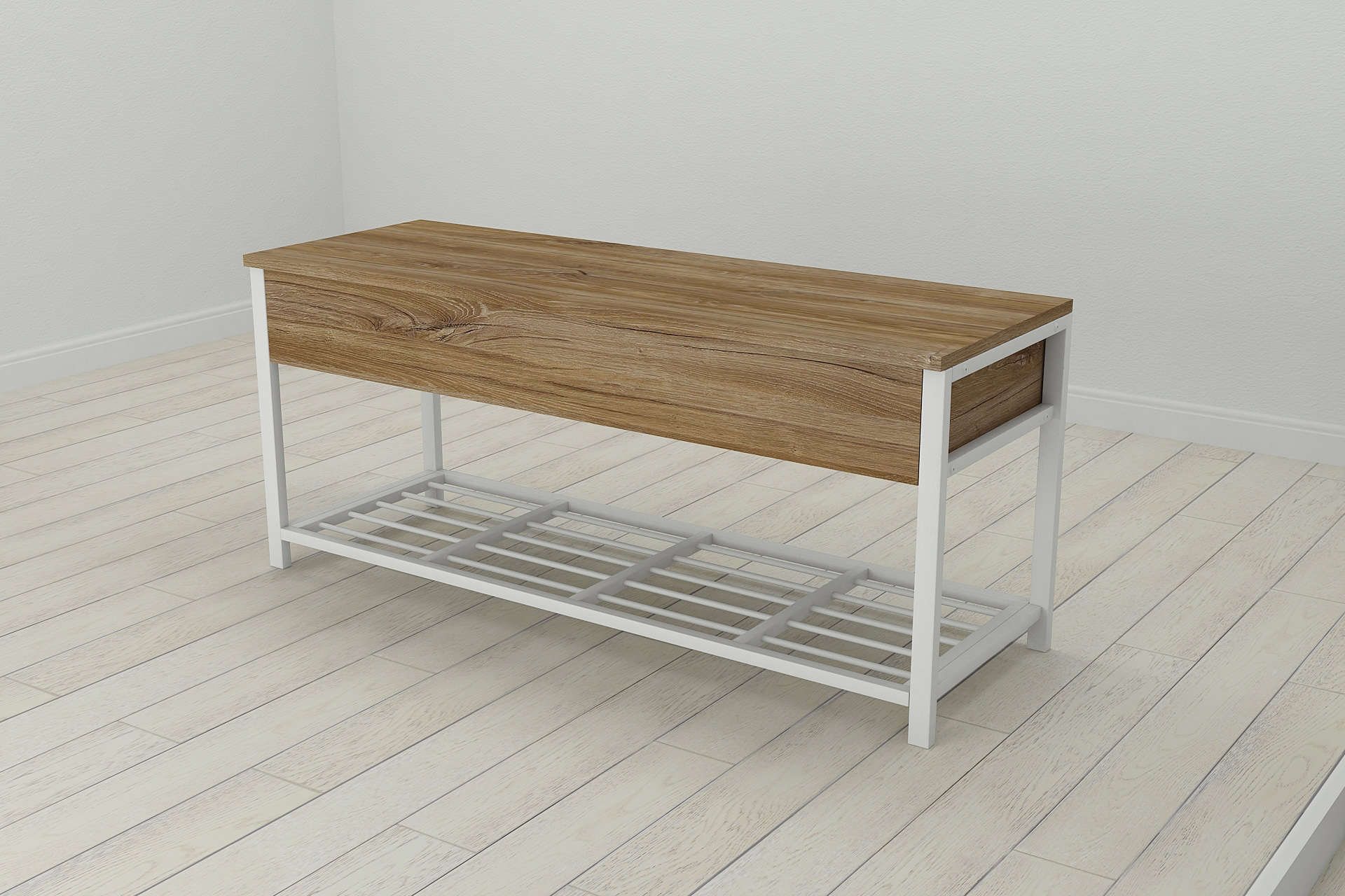 

Банкетка с ящиком Ferrum-decor Дрейк 1 550x1000x400 металл Белый ДСП Дуб Таверна 16 мм