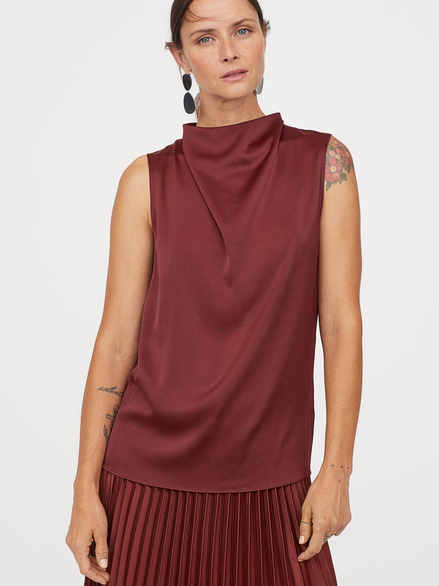 

Блузка H&M 7917950-ACUK 50 Бордовая
