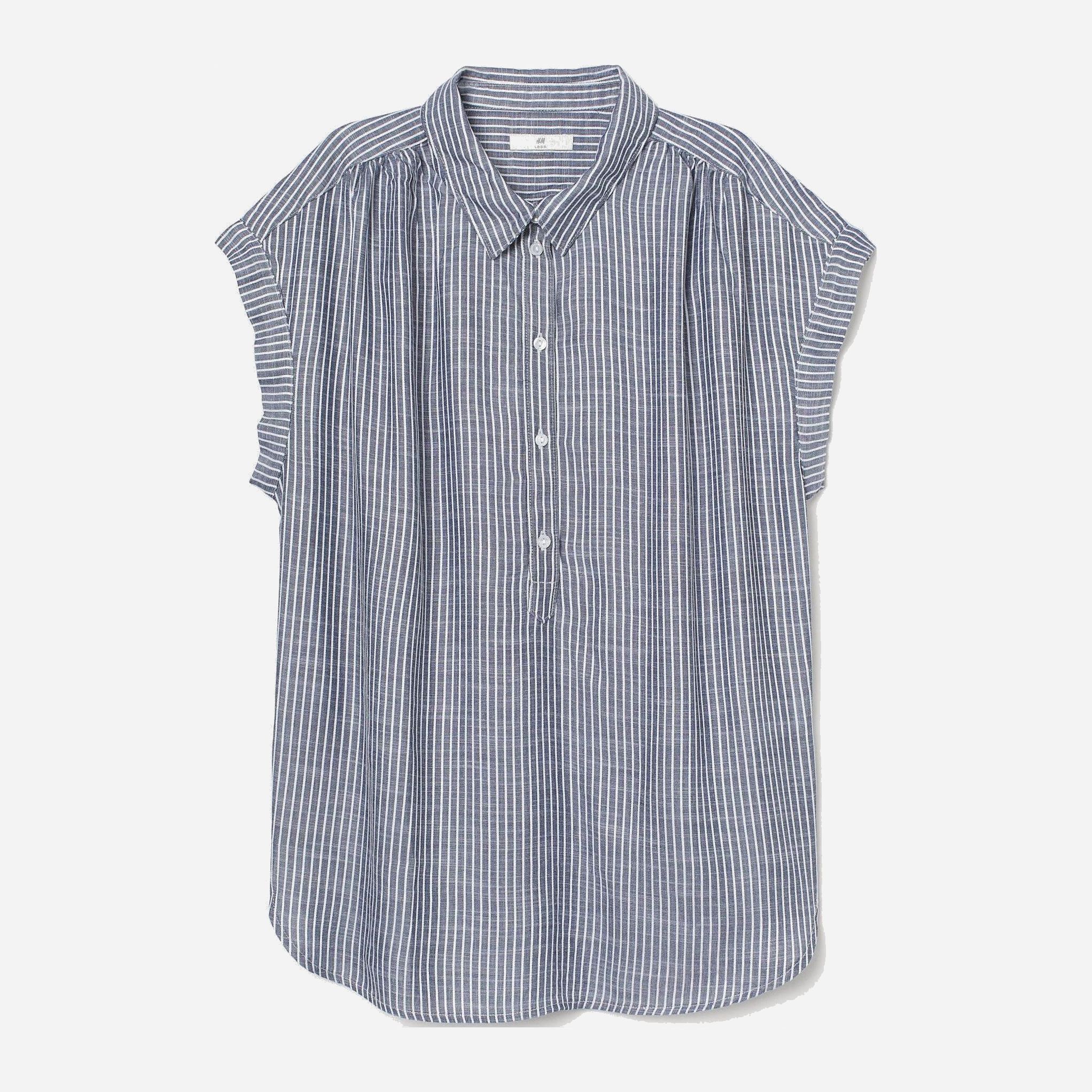 

Рубашка H&M 7515600-AATP 36 Серая с белым