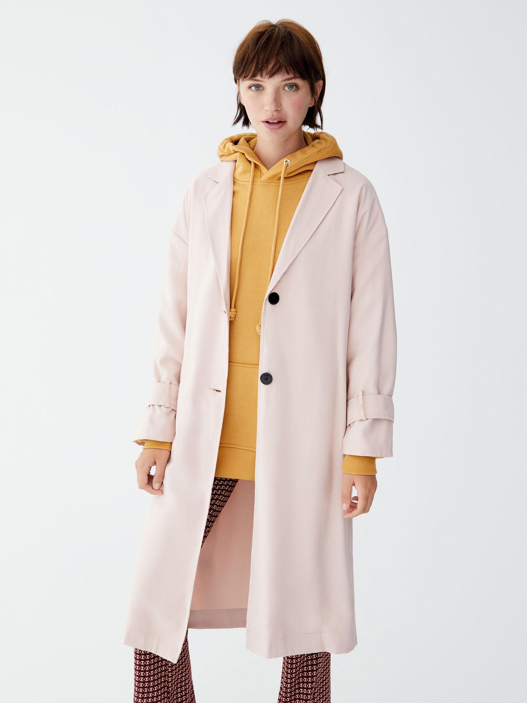

Тренч Pull & Bear 9711/212/620-ACUH L Бледно-розовый