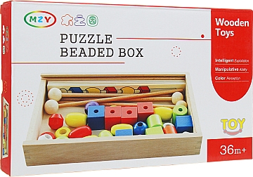 

Деревянная игрушка "Шнуровка" на палочке, в пенале - Shantou (20-958757)