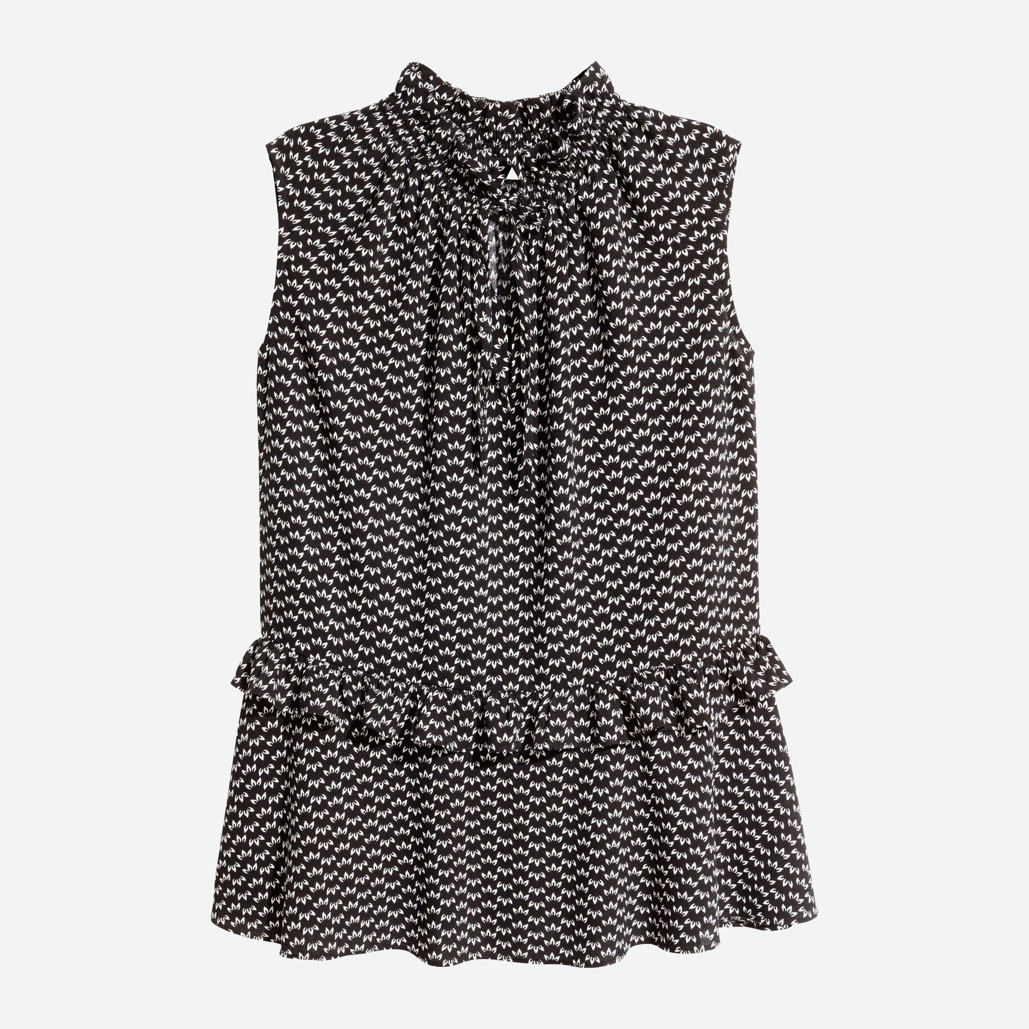 

Блузка H&M 5031335-ADWS 32 Черная с белым
